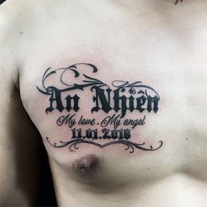 Hình Xăm Chữ Tên Kết Hợp Họa Tiết